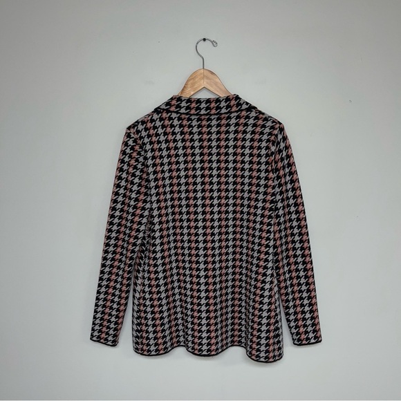 Joie Blazer Women’s Size Small Black Grey Houndstooth Knit Gold Double-Breasted - Picture 7 of 9